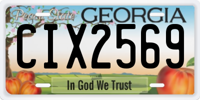 GA license plate CIX2569