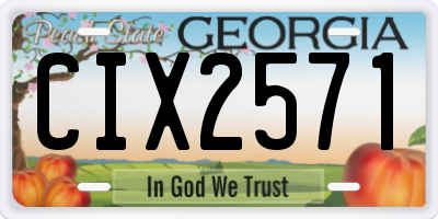 GA license plate CIX2571