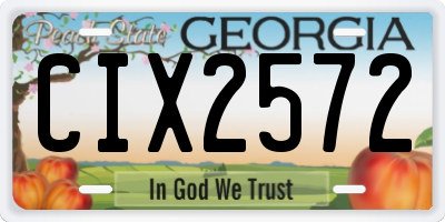 GA license plate CIX2572