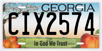GA license plate CIX2574