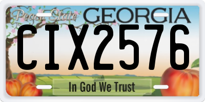 GA license plate CIX2576