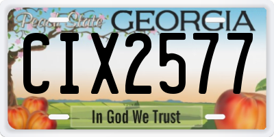 GA license plate CIX2577
