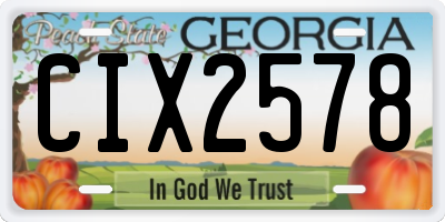 GA license plate CIX2578