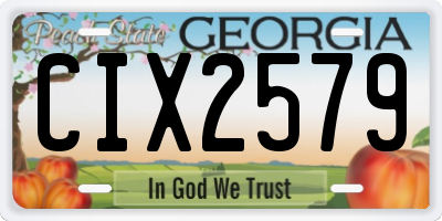 GA license plate CIX2579