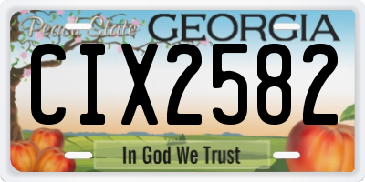 GA license plate CIX2582