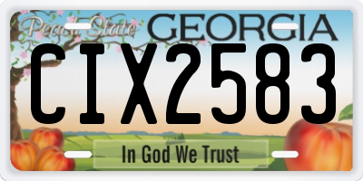 GA license plate CIX2583