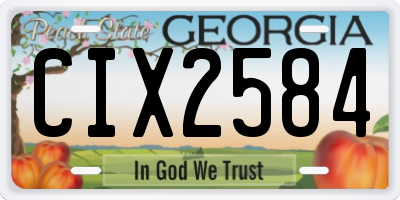 GA license plate CIX2584