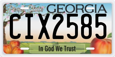 GA license plate CIX2585