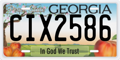 GA license plate CIX2586