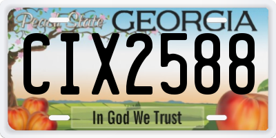 GA license plate CIX2588