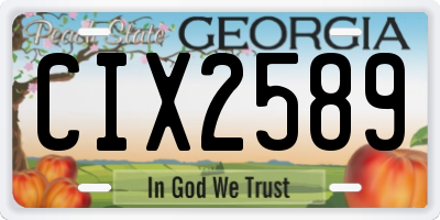 GA license plate CIX2589