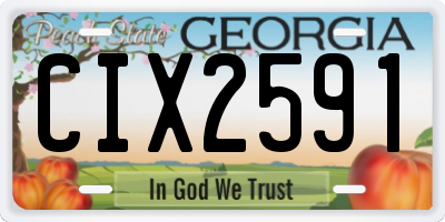 GA license plate CIX2591