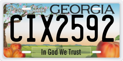 GA license plate CIX2592