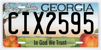 GA license plate CIX2595