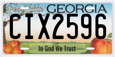 GA license plate CIX2596