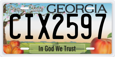 GA license plate CIX2597