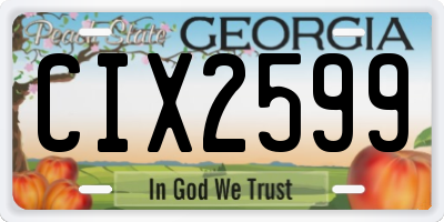 GA license plate CIX2599