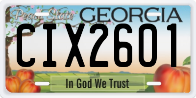 GA license plate CIX2601