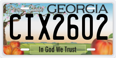GA license plate CIX2602