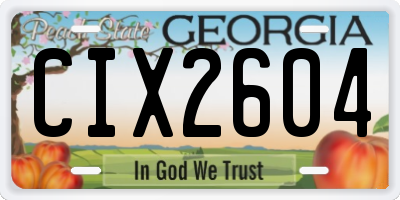 GA license plate CIX2604