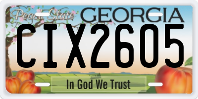 GA license plate CIX2605