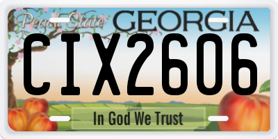 GA license plate CIX2606