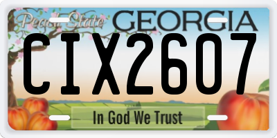GA license plate CIX2607