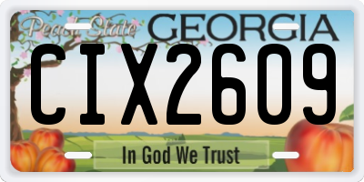 GA license plate CIX2609