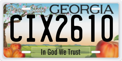 GA license plate CIX2610