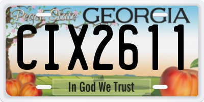 GA license plate CIX2611