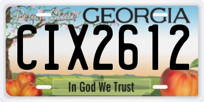 GA license plate CIX2612