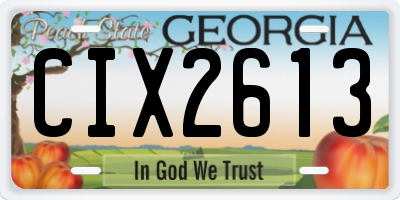 GA license plate CIX2613
