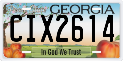 GA license plate CIX2614