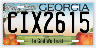 GA license plate CIX2615