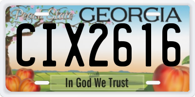 GA license plate CIX2616