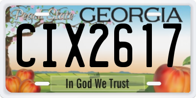 GA license plate CIX2617