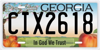 GA license plate CIX2618
