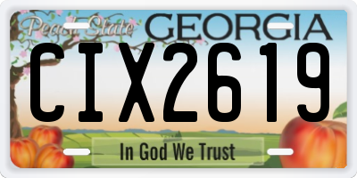GA license plate CIX2619