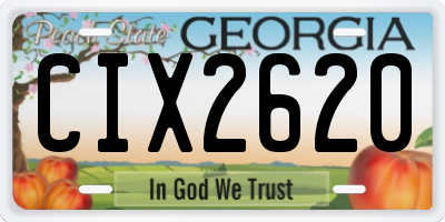 GA license plate CIX2620
