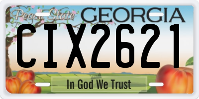 GA license plate CIX2621
