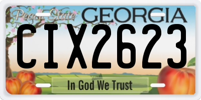 GA license plate CIX2623