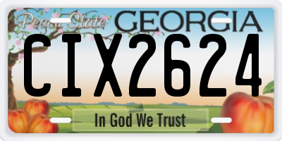 GA license plate CIX2624