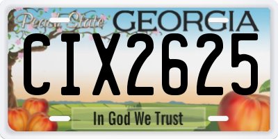 GA license plate CIX2625