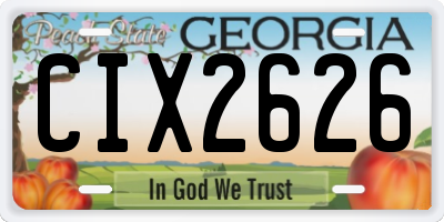 GA license plate CIX2626