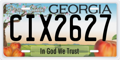 GA license plate CIX2627