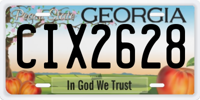 GA license plate CIX2628