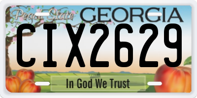 GA license plate CIX2629