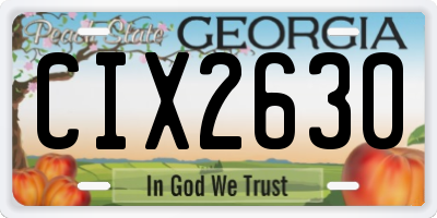 GA license plate CIX2630