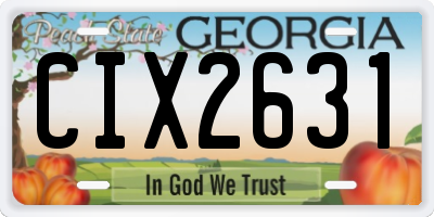 GA license plate CIX2631