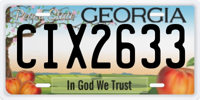 GA license plate CIX2633